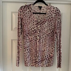 Talbots leopard print cardigan